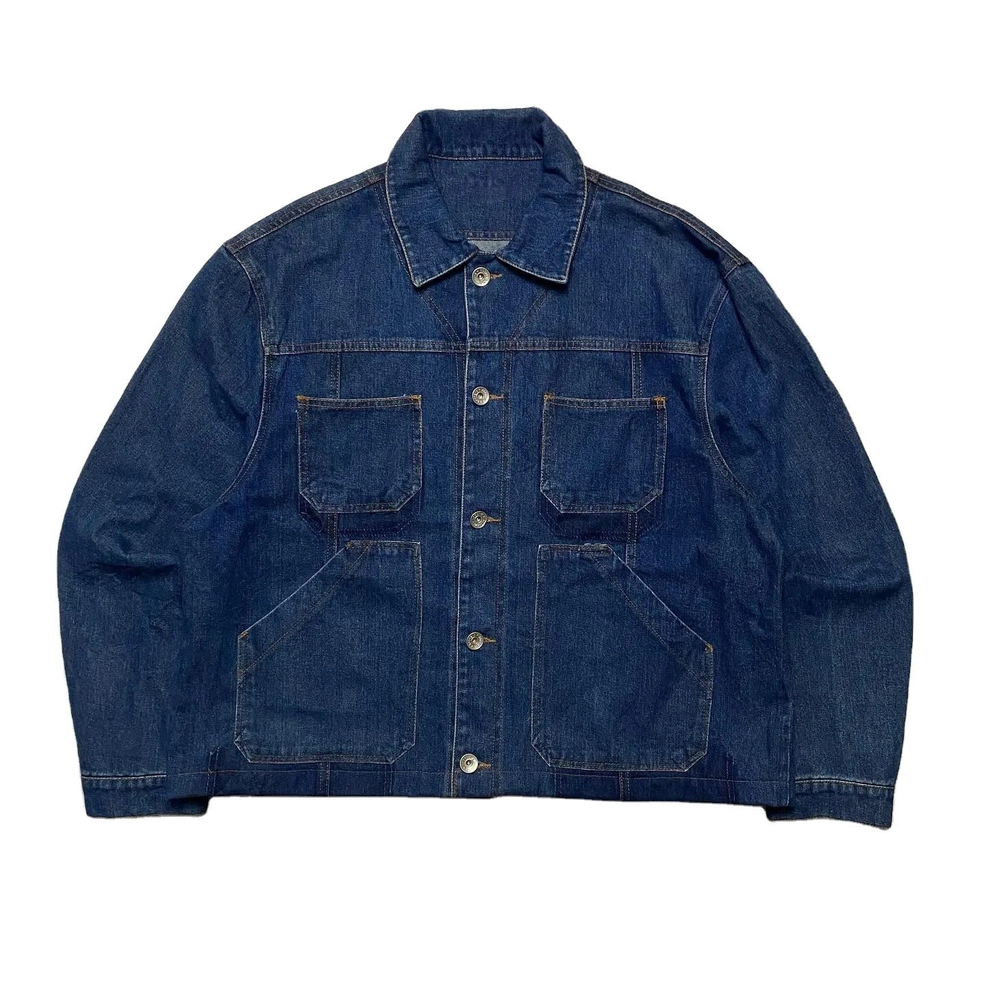 Dark Indigo Denim Jacket with Four Patch Pockets
