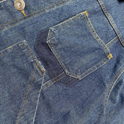 Dark Indigo Denim Jacket with Four Patch Pockets
