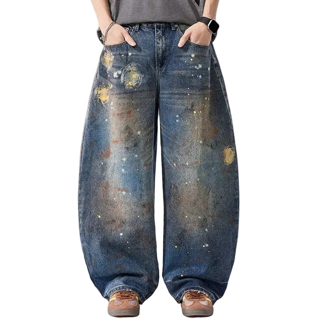 Galaxy Paint Wide Leg Jeans