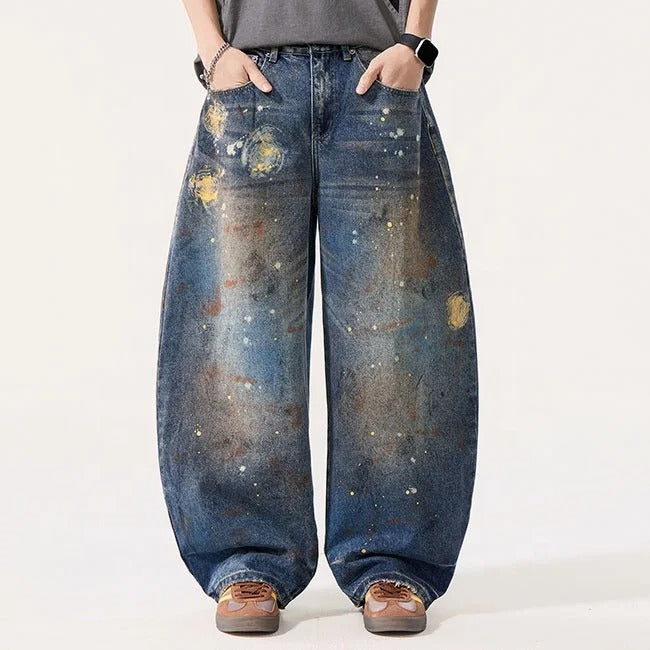 Galaxy Paint Wide Leg Jeans