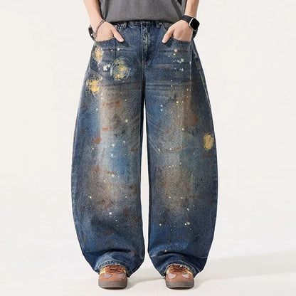 Galaxy Paint Wide Leg Jeans