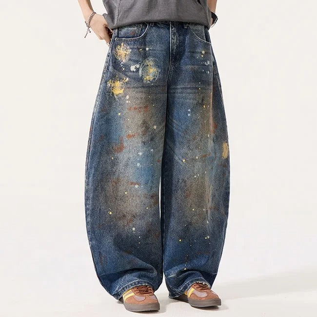 Galaxy Paint Wide Leg Jeans