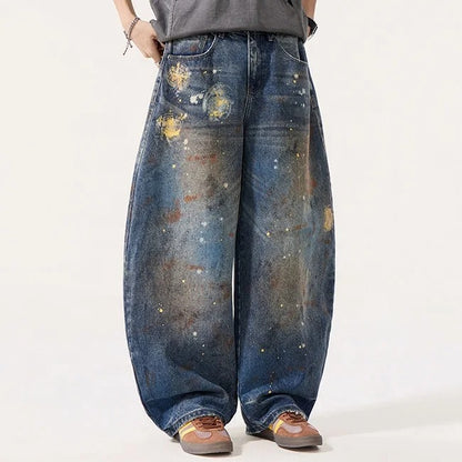 Galaxy Paint Wide Leg Jeans