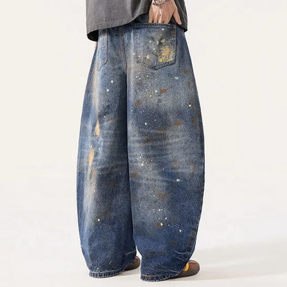 Galaxy Paint Wide Leg Jeans